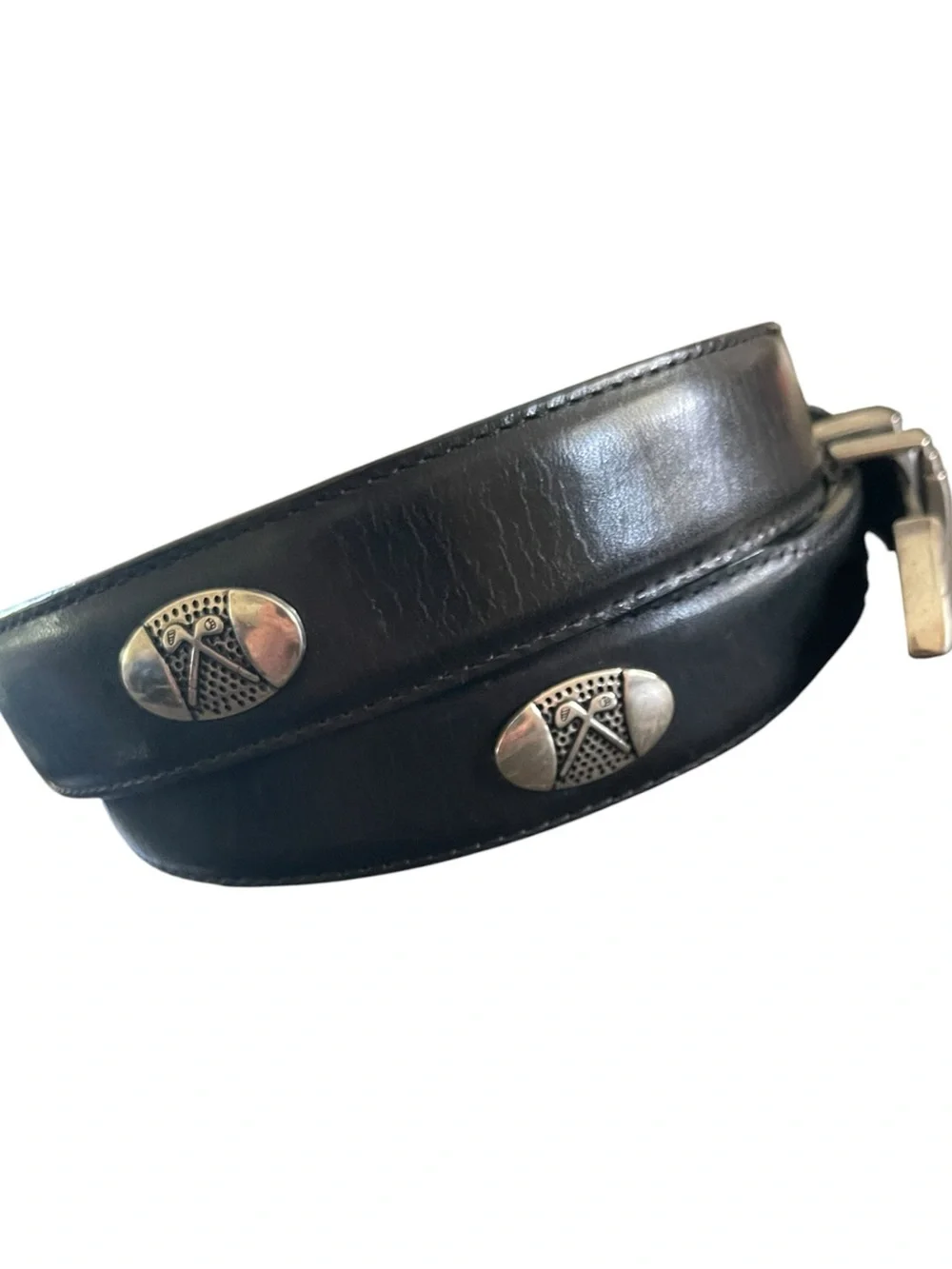 AML 3000 Men's Top Grain Black Leather Golf Club Belt Size 36